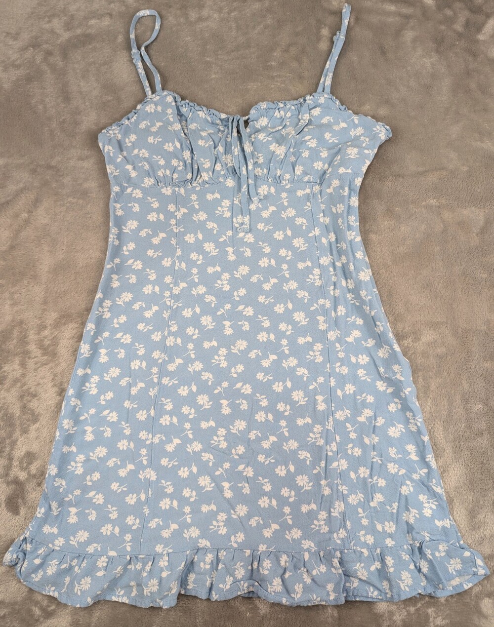 L.A. Hearts Dress Womens XS Blue Floral Ruffle Fairy Shift Cottage Romantic 90s